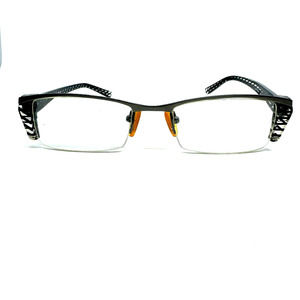 D-Ross Eyeglasses‎ Frames Dr01 Black Clear Half Rim Womens 50-18-135 H9698